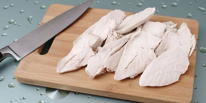 варено пилешко филе може да присъства в динената диета